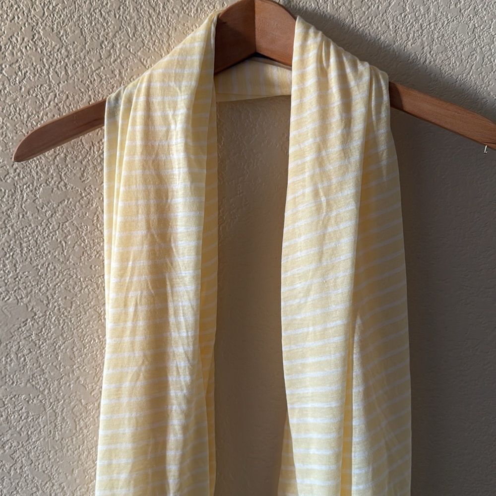 NWT Jenni Light Yellow Striped Wrap Scarf one size wear in multiple ways - Picture 3 of 11